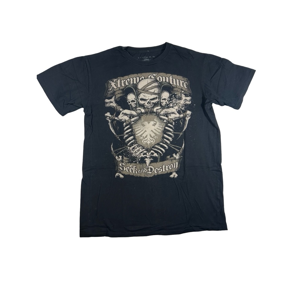 Xtreme Couture Big John McCarthy Seek and Destroy Graphic T-Shirt Black Large
